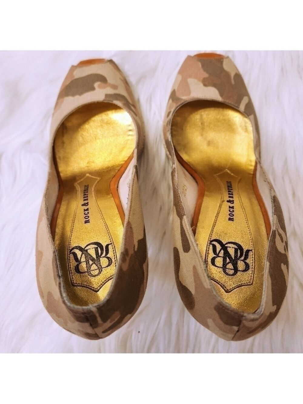 Rock Republic Camouflage Espadrille Stiletto Platform Pump Size 6 - Picture 7 of 12